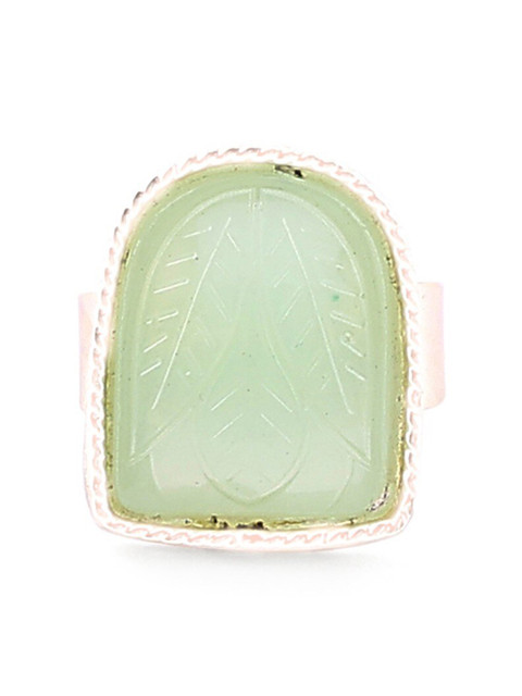 Zaveri Pearls Gold-Plated Kundan-Studded & Beaded Necklace & Earrings With Ring - Image 7