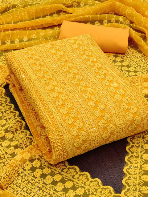 KALINI Sequin Embroidered Unstitched Dress Material