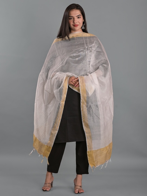 Apratim Tasselled Chanderi Dupatta - Image 6