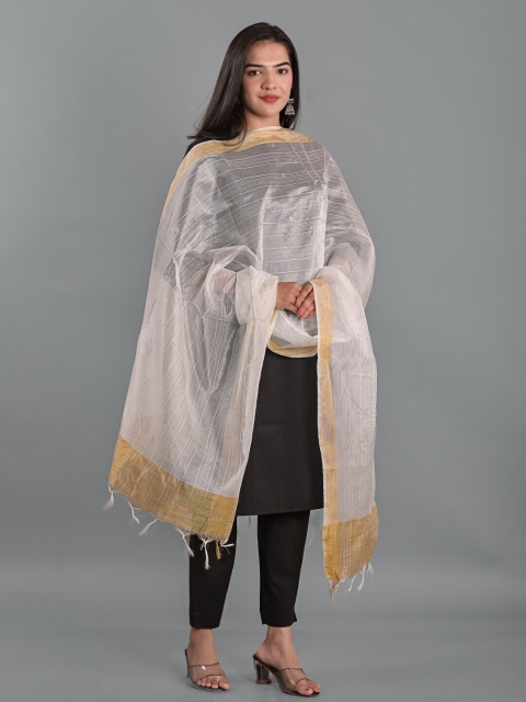 Apratim Tasselled Chanderi Dupatta - Image 3
