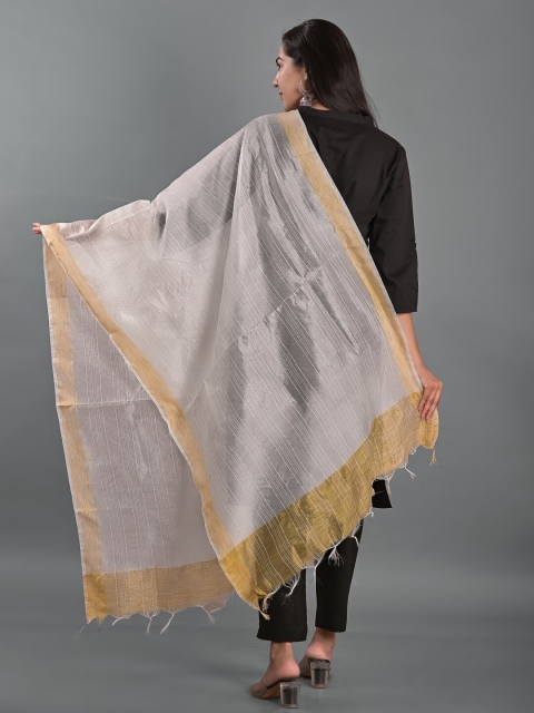 Apratim Tasselled Chanderi Dupatta - Image 5