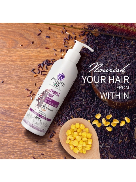 AYOUTHVEDA Purple Rice Hair Conditioner For Damaged & Frizzy Hair - 200ml - Image 2