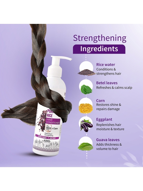 AYOUTHVEDA Purple Rice Hair Conditioner For Damaged & Frizzy Hair - 200ml - Image 5
