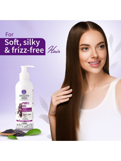 AYOUTHVEDA Purple Rice Hair Conditioner For Damaged & Frizzy Hair - 200ml - Image 3