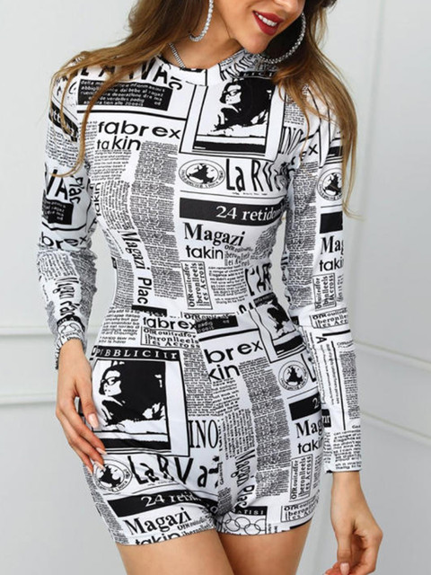 BAESD Printed Round Neck Jumpsuit