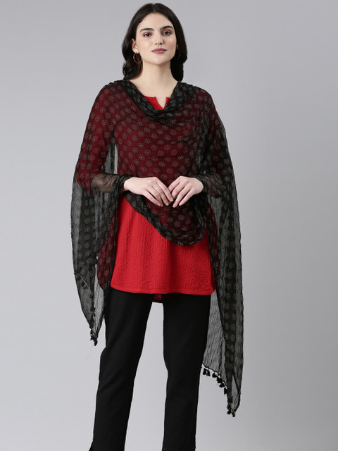 Souchii Ethnic Motifs Printed Foil Print Dupatta