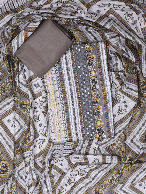 SALWAR STUDIO Printed Pure Cotton Unstitched Dress Material