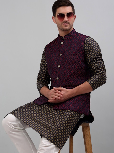 Jompers Woven Design Silk Cotton Nehru Jacket - Image 6