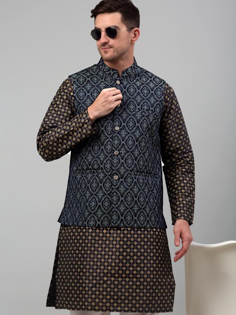 Jompers Ethnic Motifs Printed Silk Cotton Nehru Jackets