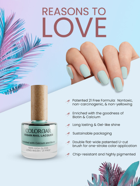 Colorbar Joyful Tone High Gloss Vegan Nail Lacquer with Biotin 8ml - Cupcake 12 - Image 4