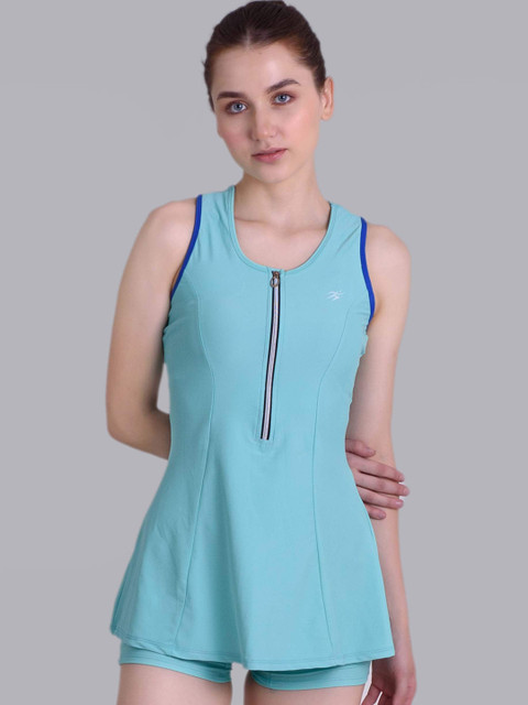 Keepfit Women Sleeveless Padded Swim Set with Zipper top and Boyshorts