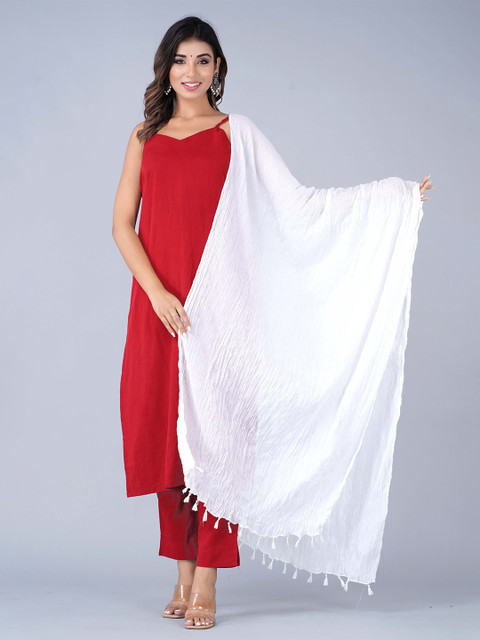 HERE&NOW White Cotton Dupatta