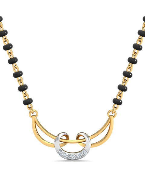 KUBERBOX Shobhan 18K Gold Diamond Studded Mangalsutra Pendant - 1.02 g