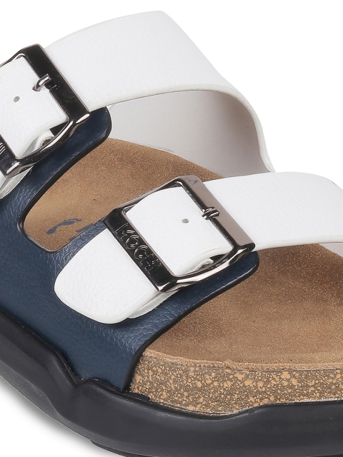 Mochi Men Two Strap Leather Comfort Sandals With Buckle Detail - Image 5