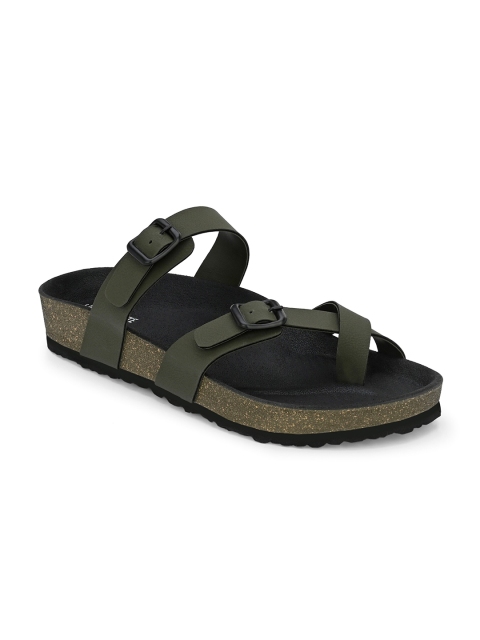 UNDERROUTE Men One Toe Two Strap Comfort Sandals With Buckle Detail - Image 2
