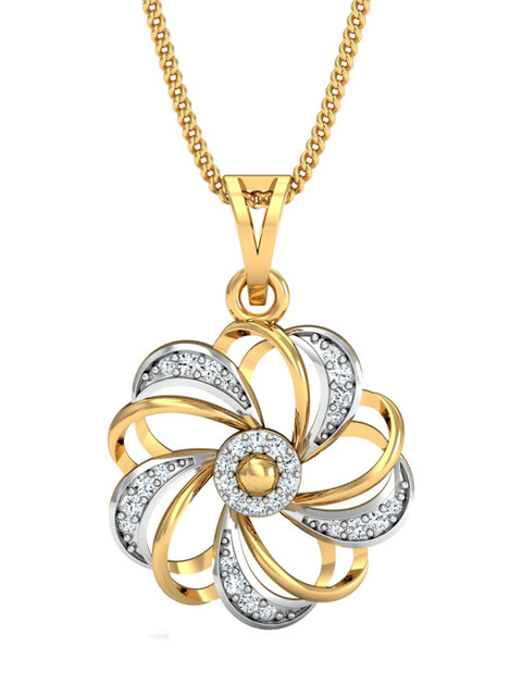 KUBERBOX 18KT Wriggle Gold Pendant Diamond 1.28 gm