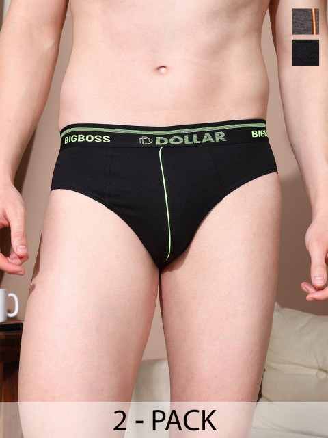 Dollar Bigboss Men Pack of 2 Super Combed Cotton Brief MBBR-12-GLOBF-PO2-CO3