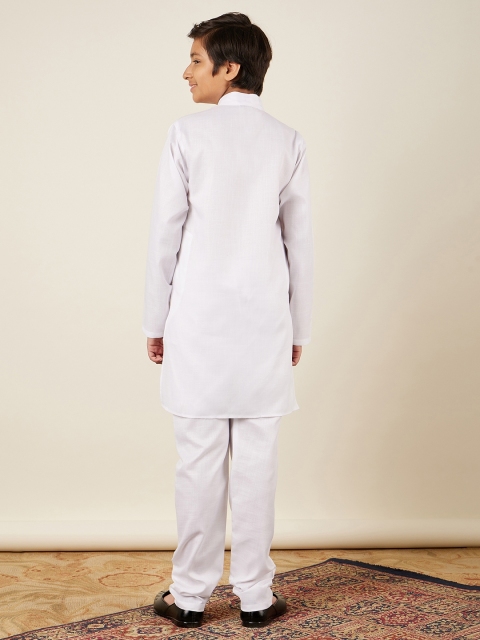 Aj DEZInES Boys Band Collar Pure Cotton Kurta with Pyjamas - Image 4