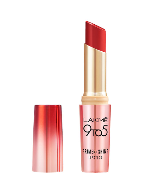 Lakme 9to5 Primer + Shine Lipstick Built-In Primer For Instant Shine 3.6g - Retro Red