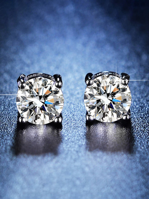 Jewels Galaxy Silver-Plated Circular Studs Earrings