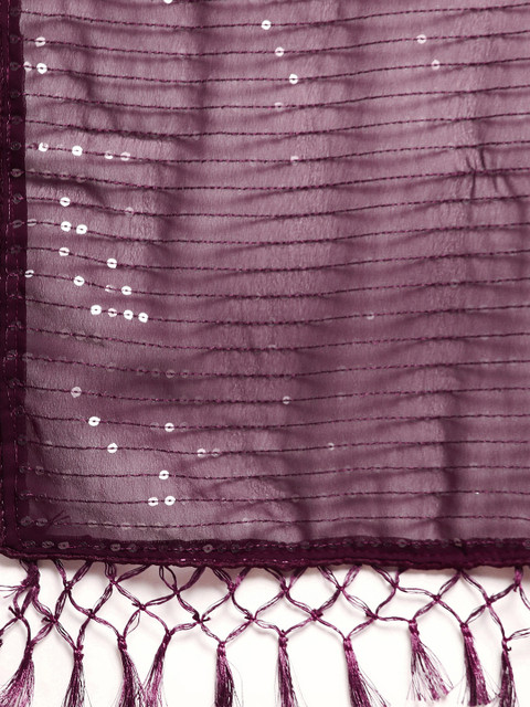 HERE&NOW Embellished Sequinned Ready to Wear Saree - Image 5