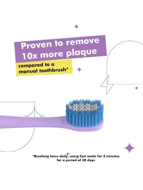 Perfora Set of 2 Waterproof Electric Toothbrush - Sunshine Yellow & Lilac Lavender - Image 2