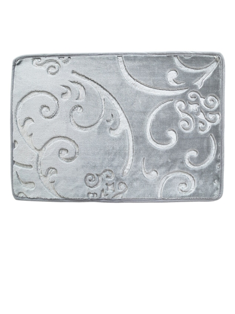 CURIOUS LIFESTYLE Grey Floral-Embossed Anti-Slip Door Mat - Image 2