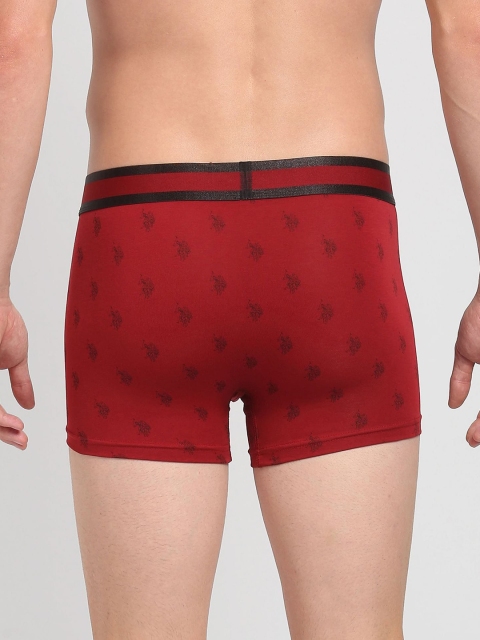 U.S. Polo Assn. Premium Printed Mid Rise Trunk PT002-R03-PR-Deep Red - Image 2