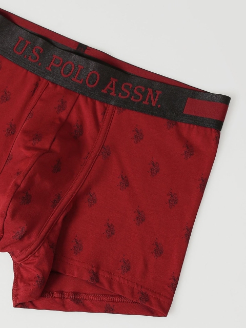 U.S. Polo Assn. Premium Printed Mid Rise Trunk PT002-R03-PR-Deep Red - Image 5