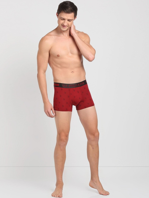 U.S. Polo Assn. Premium Printed Mid Rise Trunk PT002-R03-PR-Deep Red - Image 4