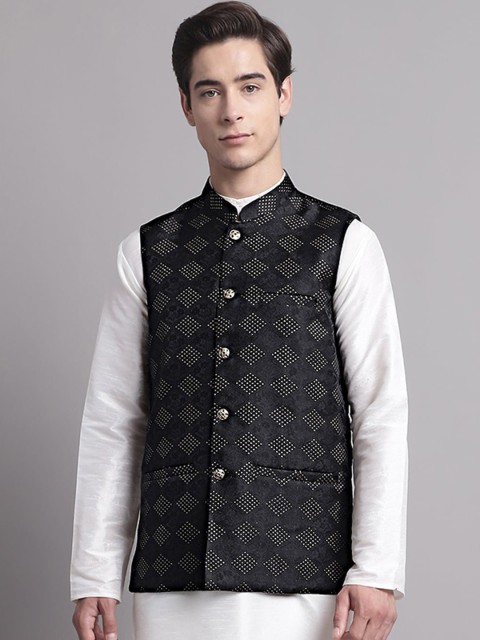 Jompers Woven Design Nehru Jacket - Image 3