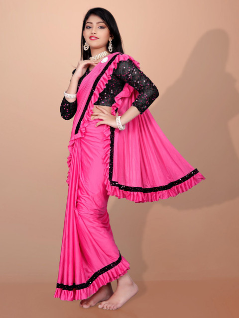 APNISHA Girls Sequinned Ready to Wear Saree - Image 2