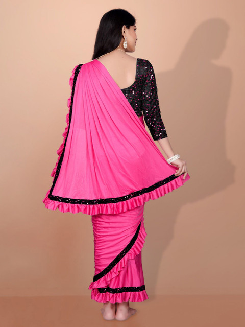 APNISHA Girls Sequinned Ready to Wear Saree - Image 3