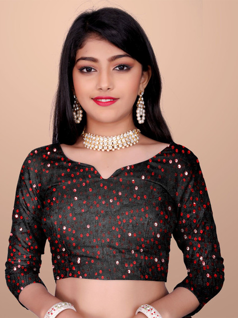 APNISHA Girls Sequinned Ready to Wear Saree - Image 5