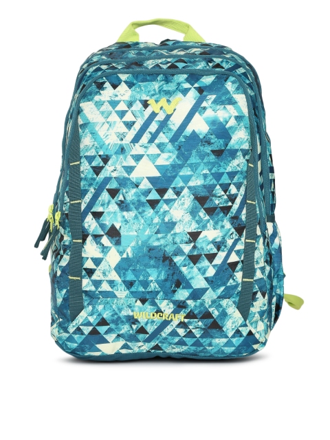 Wildcraft 7 Geo Camo Unisex Blue & White Graphic Backpack