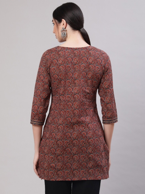 Nayo Ethnic Motifs Printed Pure Cotton Straight Kurti - Image 4