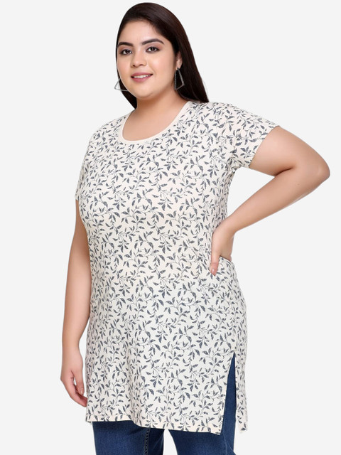IN Love Plus Size Printed Cotton Longline Lounge T-Shirt - Image 4