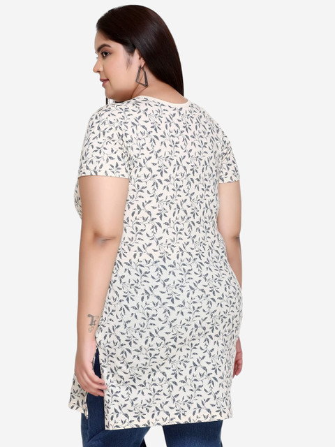 IN Love Plus Size Printed Cotton Longline Lounge T-Shirt - Image 5