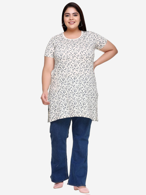 IN Love Plus Size Printed Cotton Longline Lounge T-Shirt - Image 6