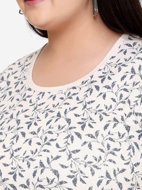 IN Love Plus Size Printed Cotton Longline Lounge T-Shirt - Image 7