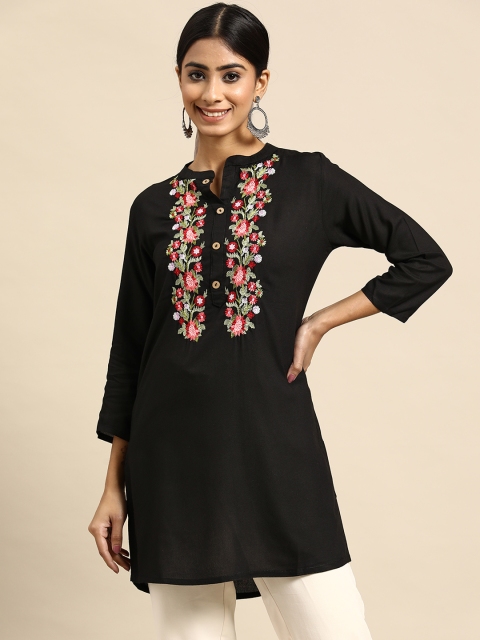 Sangria Floral Yoke Design Kurti - Image 3