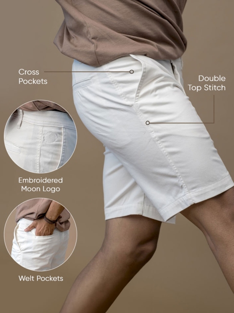 KINGDOM OF WHITE Men Mid-Rise Cotton Shorts - Image 6