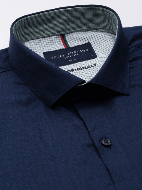 Peter England Men Slim Fit Opaque Formal Shirt - Image 2