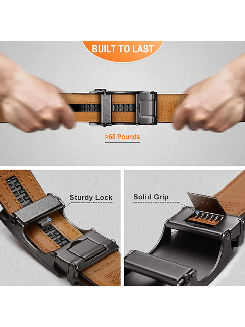 ZORO Men Textured Slim Leather Belt - Image 2