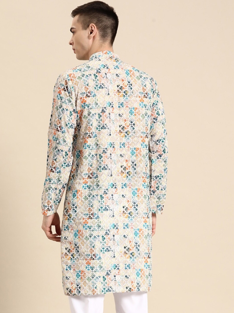 Anouk Abstract Embroidered Straight Pure Cotton Kurta - Image 4