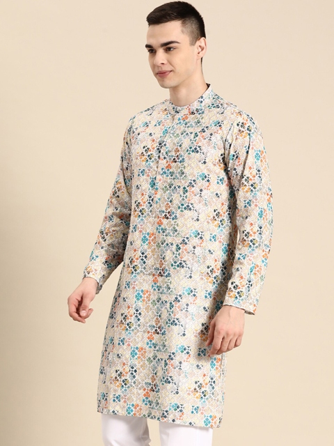 Anouk Abstract Embroidered Straight Pure Cotton Kurta - Image 3