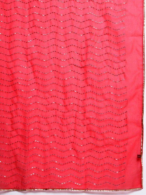 Libas Bandhani Printed Pleated Mirror Work Kurta with Trousers & Dupatta - Image 4