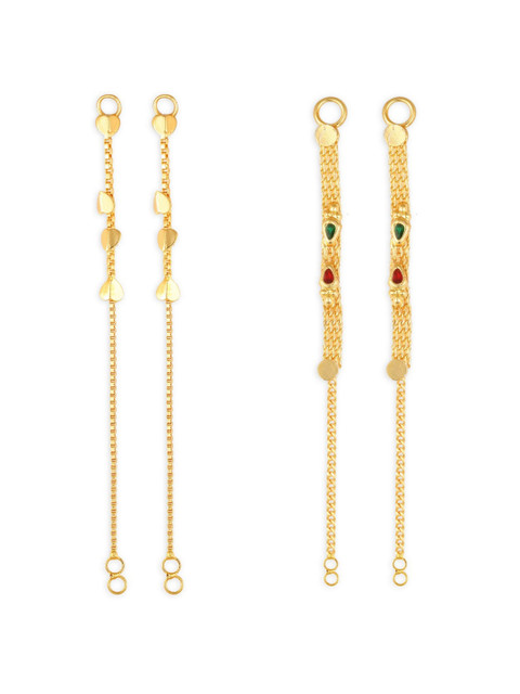 Vighnaharta Set Of 2 Gold-Plated Classic Ear Cuff