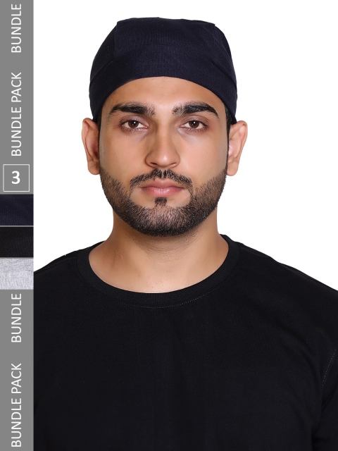 Gajraj Unisex Pack Of 3 Cotton Patka Skull Caps