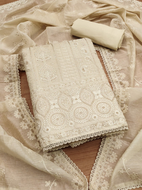 KALINI Ethnic Motifs Embroidered Unstitched Dress Material
